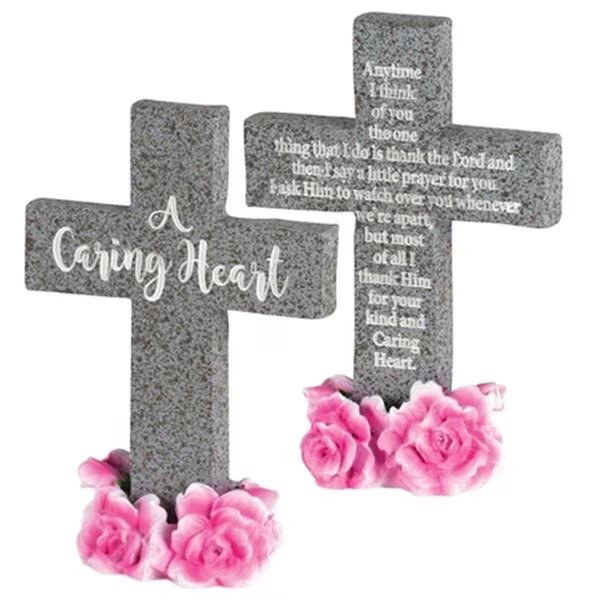 4 in A Caring Heart Tabletop Cross, Dicksons, Mfr#: TCR169